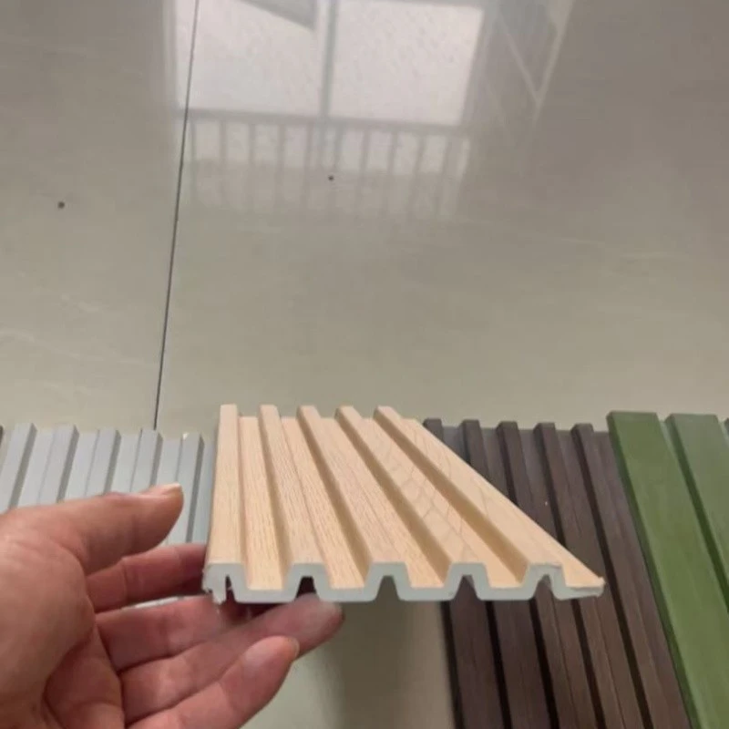 Eco-friendly Solid Grooved Grille Panel, Solid WPC Fluted Board For Interior Renovation suppliers